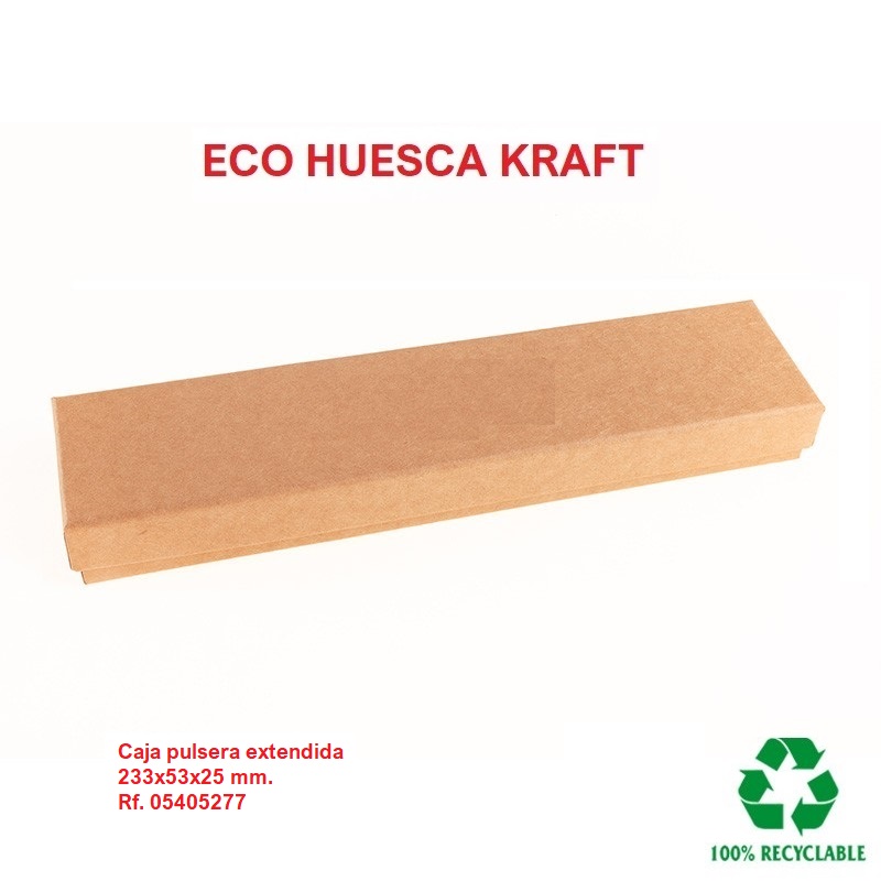 Caja Eco Huesca Kraft pulsera extendida 233x53x25 mm.
